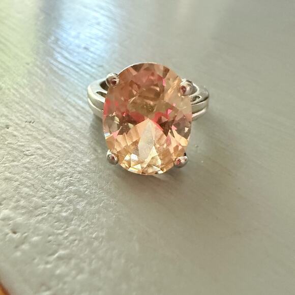 925 Sterling Silver Champagne Ring Size 7 - Picture 2 of 12